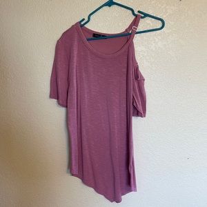 Amaryllis Asymmetrical Cold Shoulder Short Sleeved